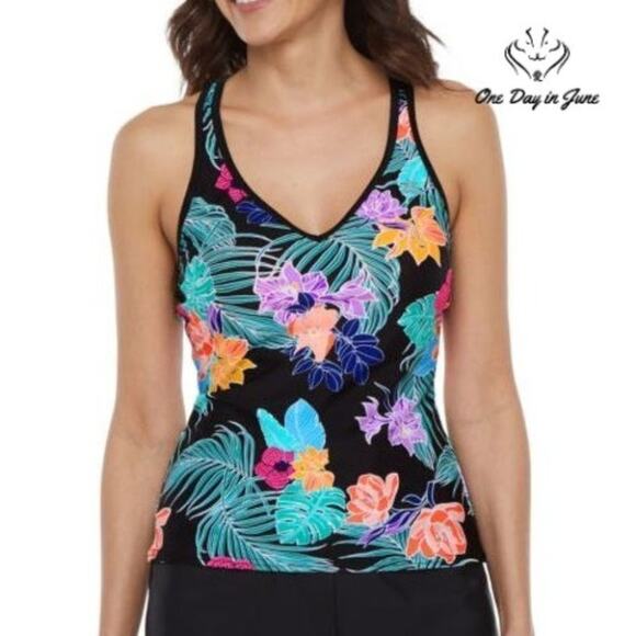 ZeroXPosure Floral Tankini Top Size S - Picture 1 of 2